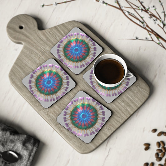 Colorful Tie Dye Coasters, Vibrant Drink Coasters for Home Decor, Unique Gifts for Housewarming, Bohemian Style Coaster Set