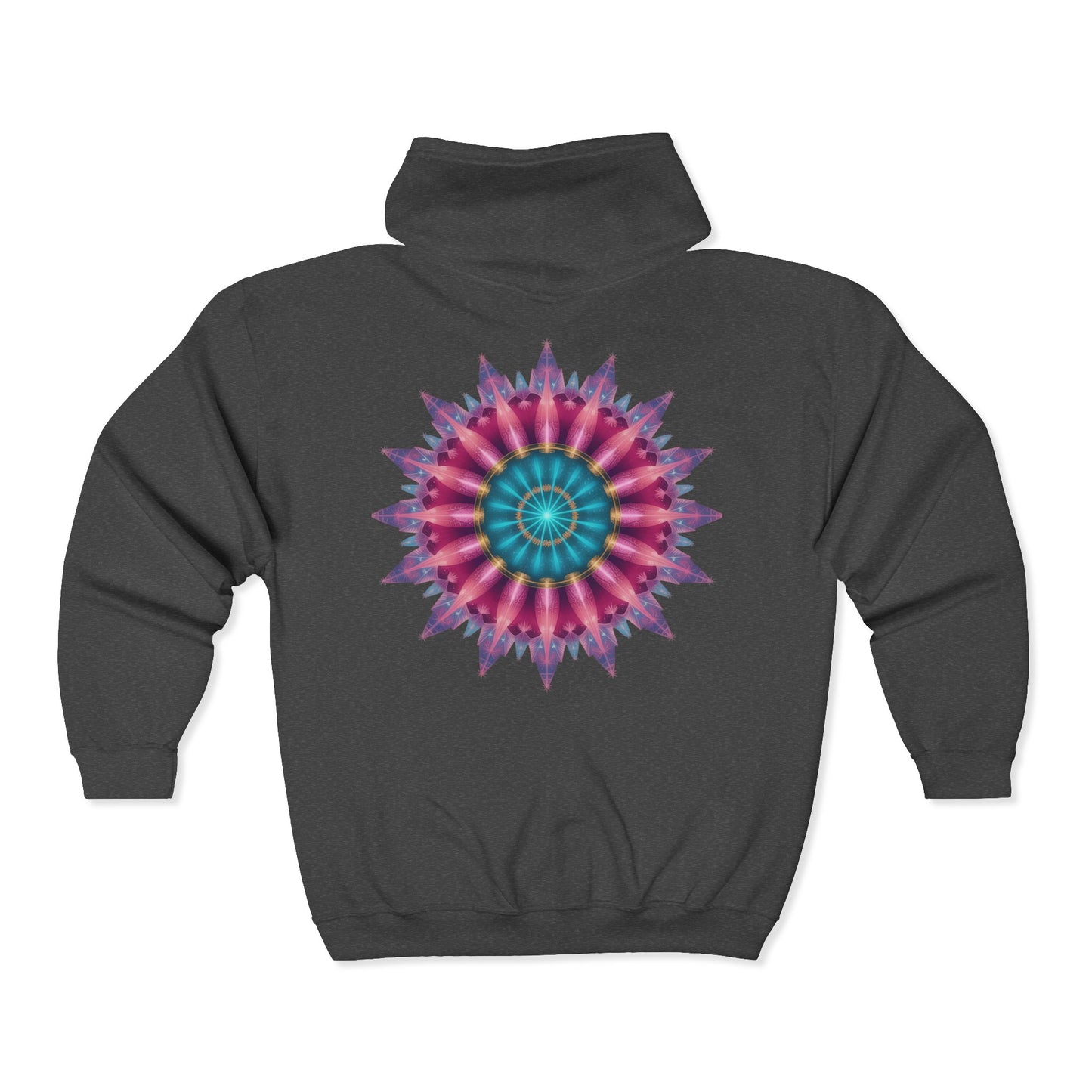 Colorful Mandala Zip-Up Hoodie for Cozy Comfort, Women's Fashion, Festival Wear, Holiday Gift, Art-Inspired Outerwear