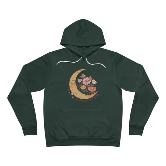 Moon & Flowers Hoodie | Cozy Floral Pullover for Comfort Lovers