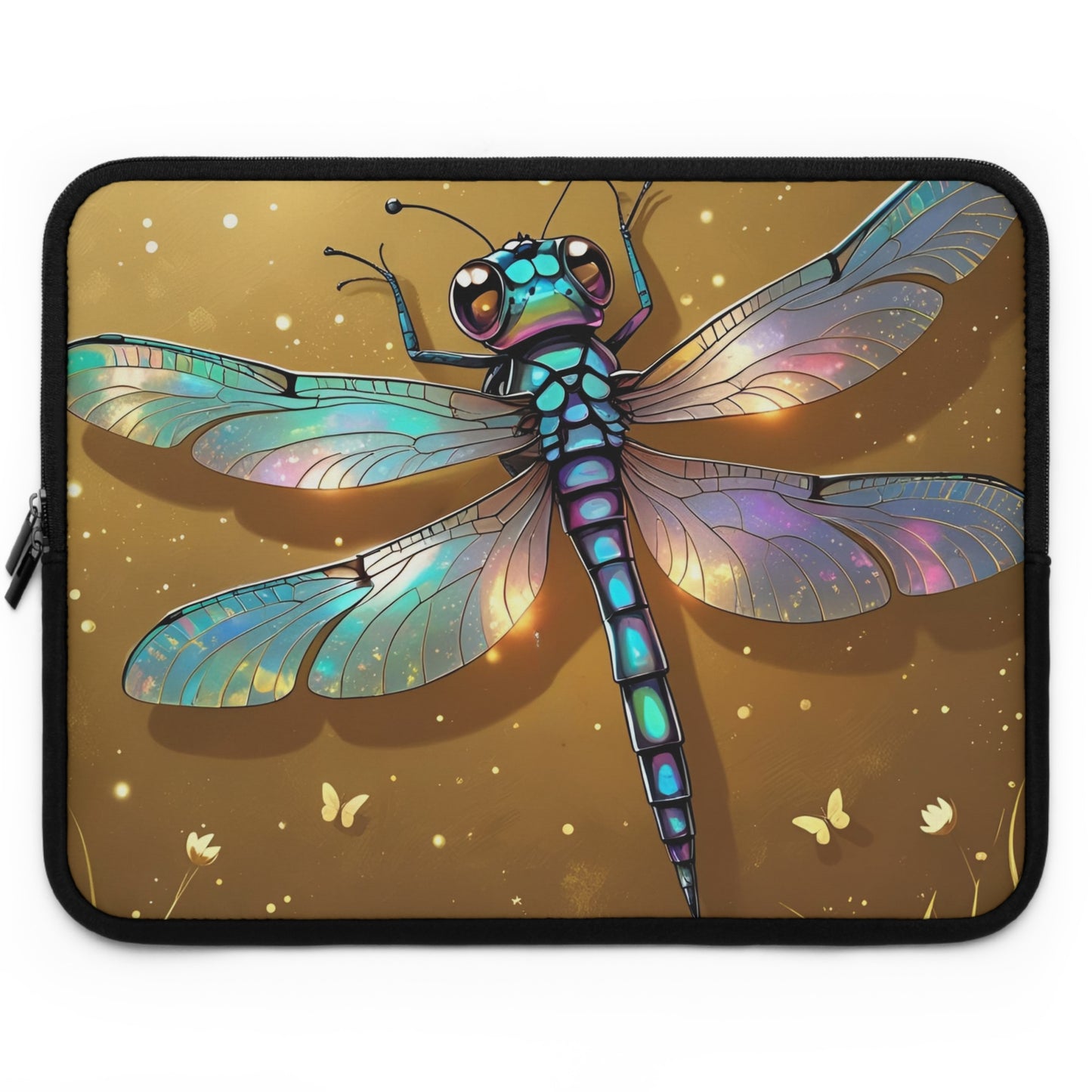 Colorful Dragonfly Laptop Sleeve, Artistic Laptop Case, Unique Zip Pouch, Gift for Students, Mother’s Day Present, Tech Accessory