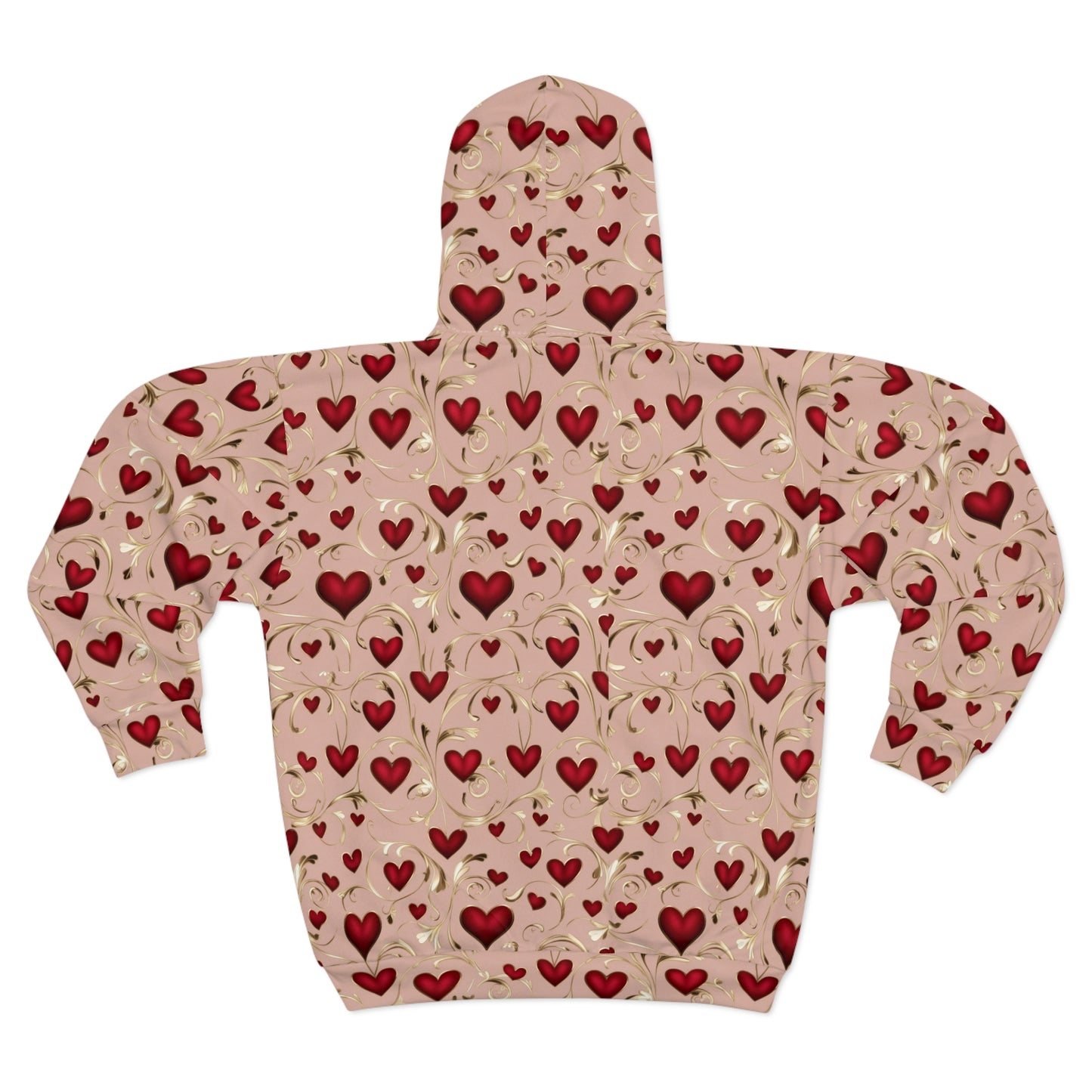 Love Hearts Zip Hoodie - Cozy Valentine's Day Apparel