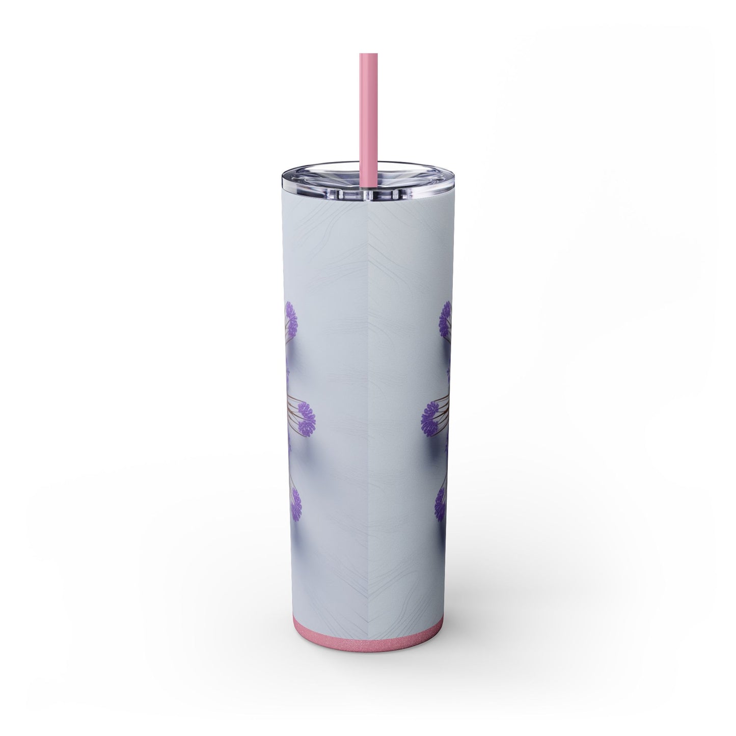 Vibrant Floral Skinny Tumbler with Straw, Flower Pattern Drink Cup, Eco-Friendly Travel Mug, Perfect for Summer Parties, Gifts for Her