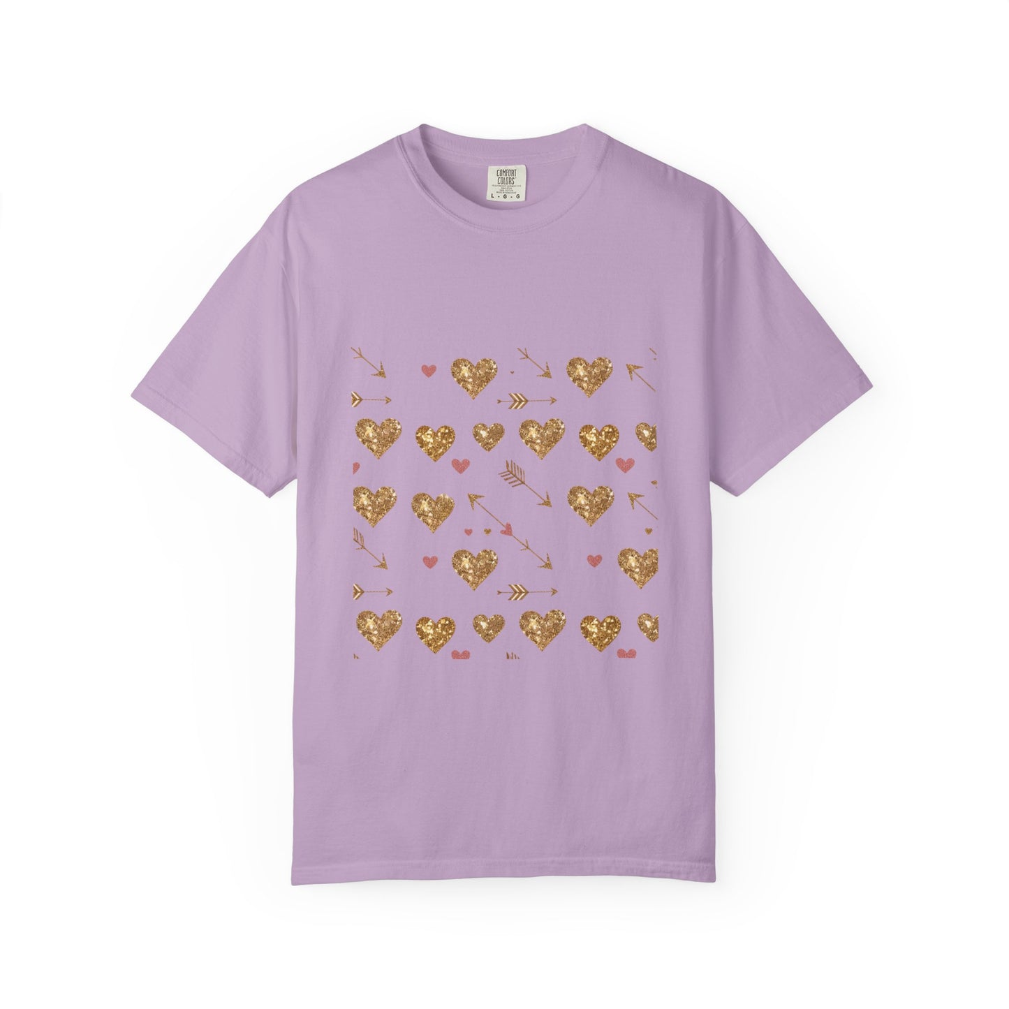 Camiseta de mujer con estampado de corazón dorado: perfecta para el amor cotidiano 