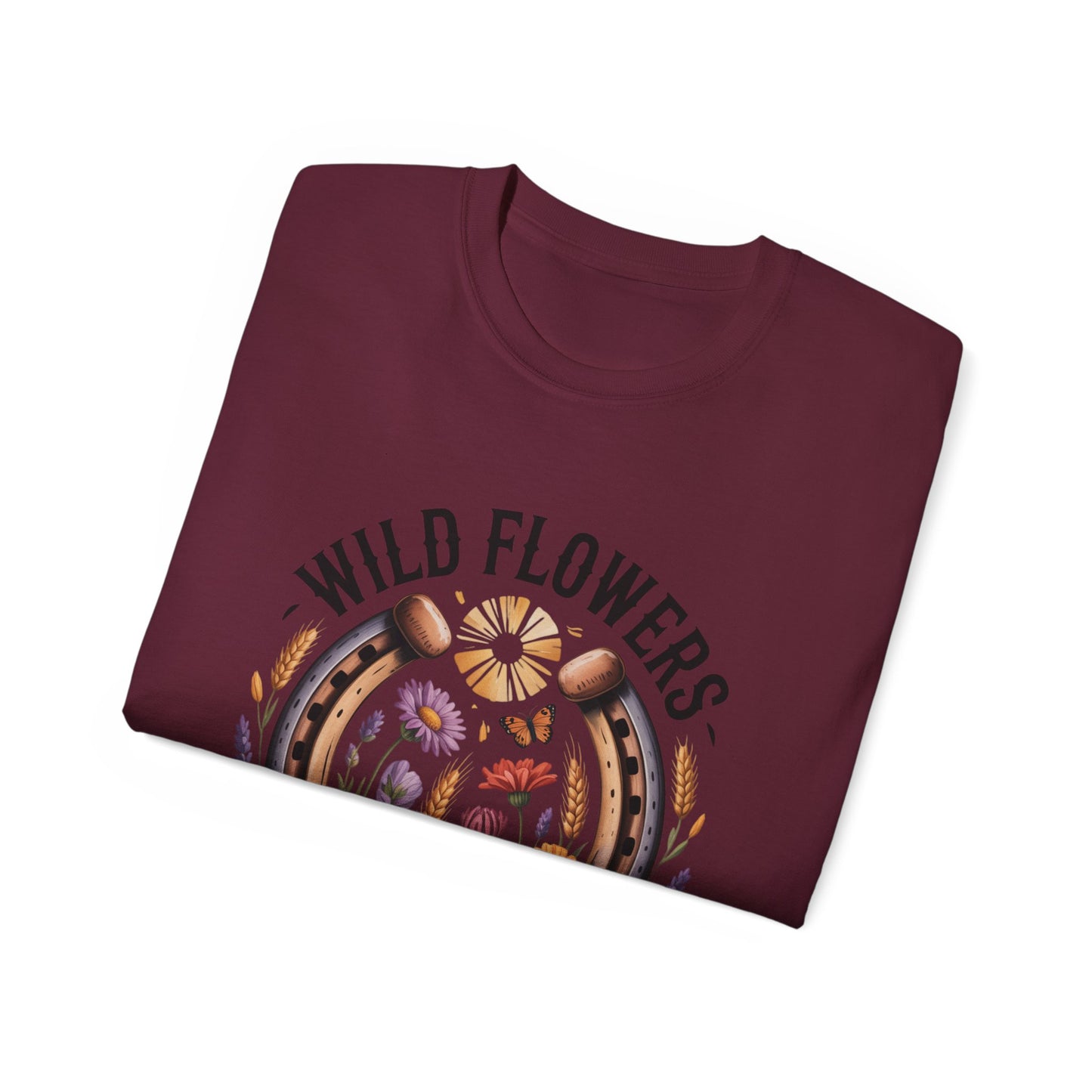 Wild Flowers Wild Horses Tee, Nature Lover Shirt, Equestrian Gift, Floral Graphic T-Shirt, Summer Fashion, Boho Style