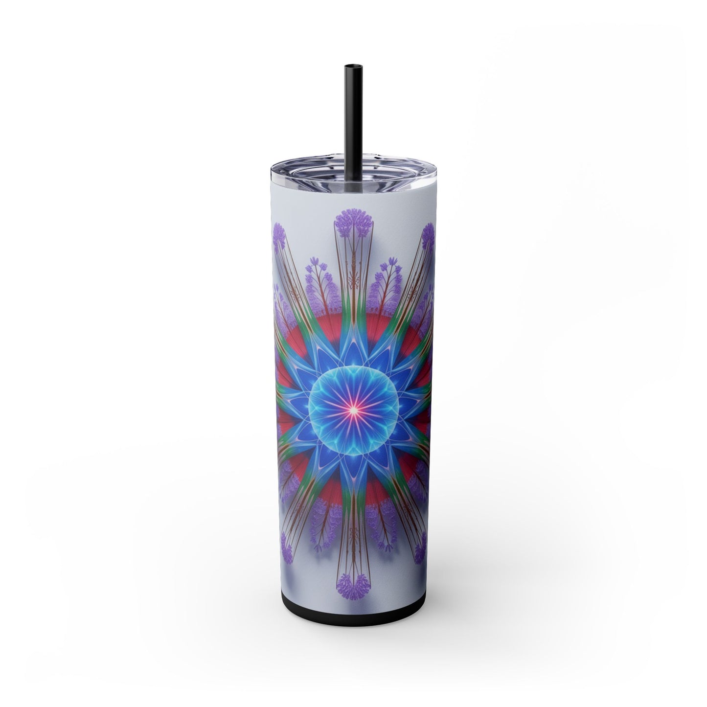 Vibrant Floral Skinny Tumbler with Straw, Flower Pattern Drink Cup, Eco-Friendly Travel Mug, Perfect for Summer Parties, Gifts for Her