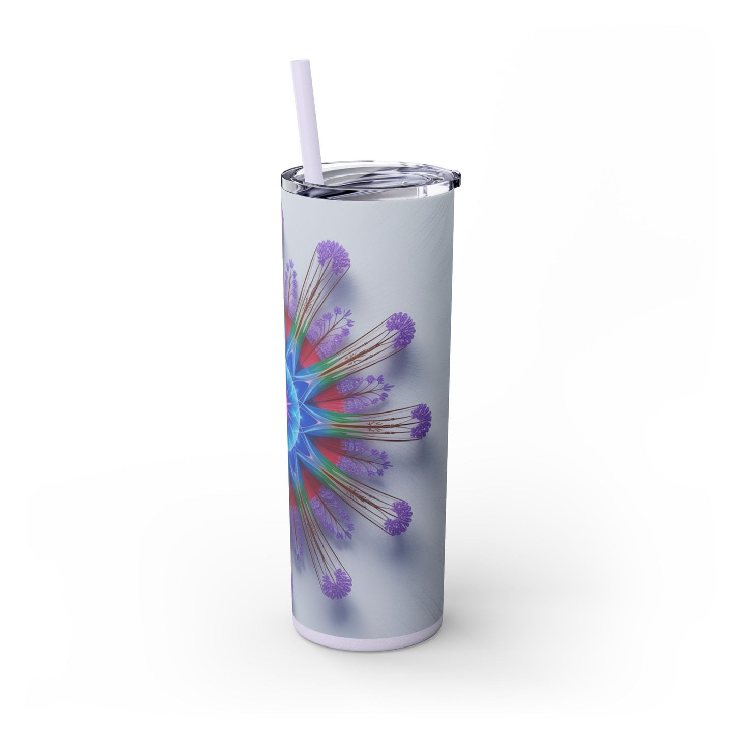 Vibrant Floral Skinny Tumbler with Straw, Flower Pattern Drink Cup, Eco-Friendly Travel Mug, Perfect for Summer Parties, Gifts for Her