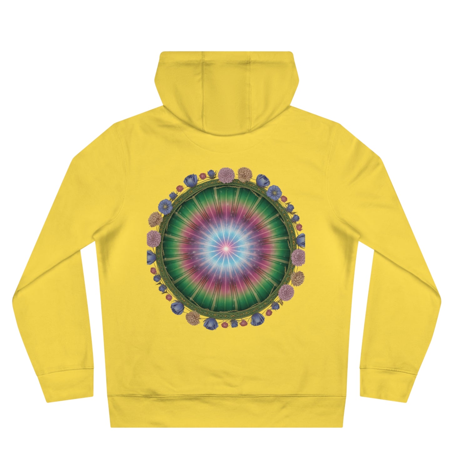 Colorful King Hooded Sweatshirt with Floral Mandala, Comfortable Streetwear, Layering Piece, Casual Wear, Trendy Hoodie