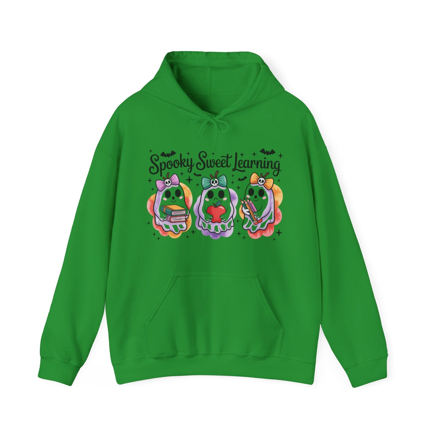 Spooky Sweet Learning Hoodie, Halloween Sweatshirt, Cute Ghost Design, Unisex Pullover, Cozy Gift for Teachers, Fun Spooky Season Apparel