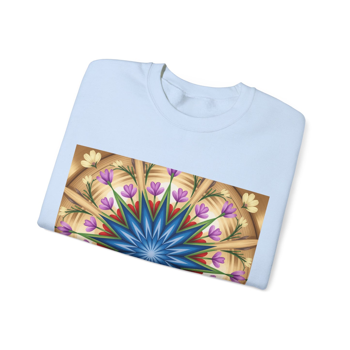 Kaleidoscope Floral Crewneck Sweatshirt, Cozy Sweater for Casual Style, Spring Fashion, Gift for Her, Mandala Art