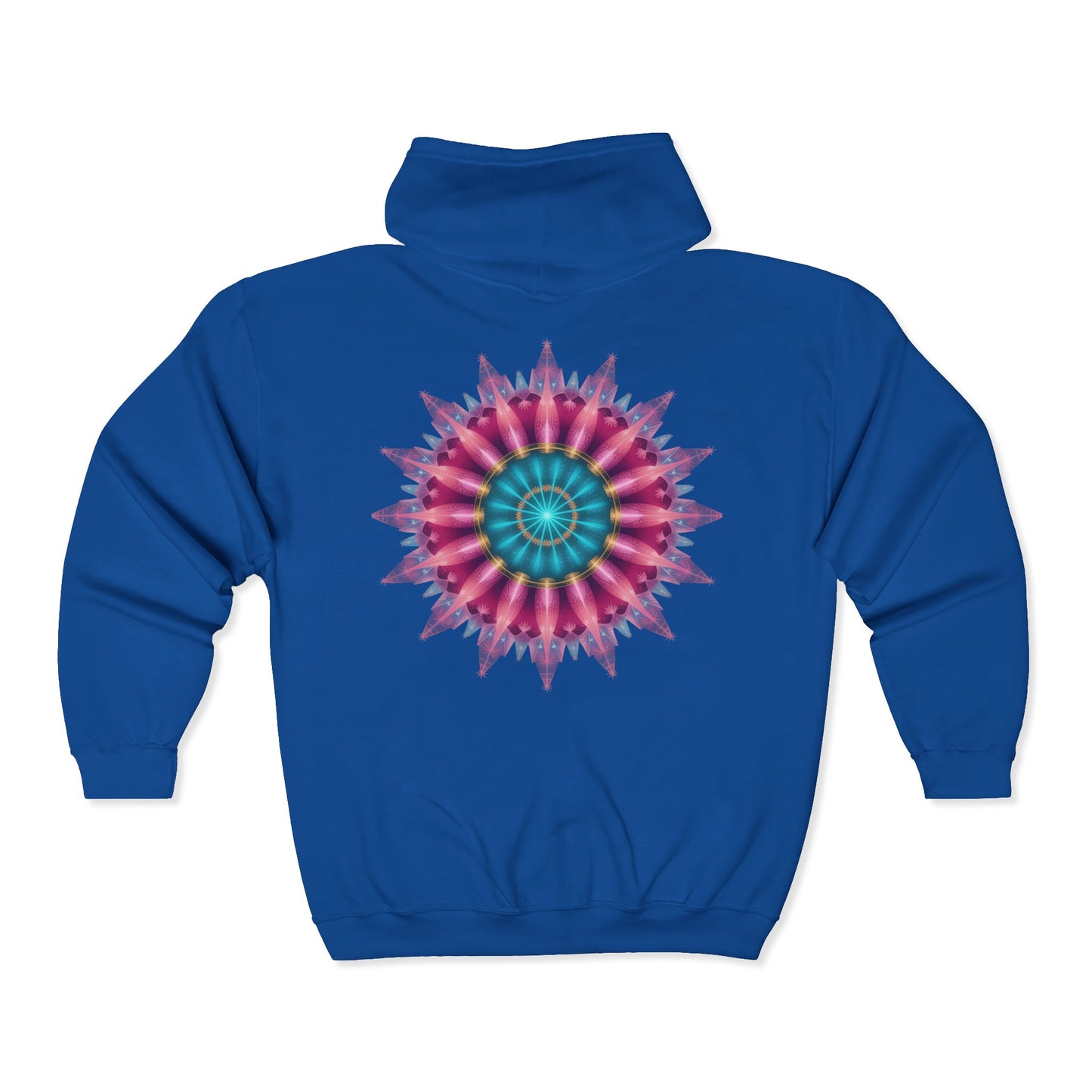 Colorful Mandala Zip-Up Hoodie for Cozy Comfort, Women's Fashion, Festival Wear, Holiday Gift, Art-Inspired Outerwear