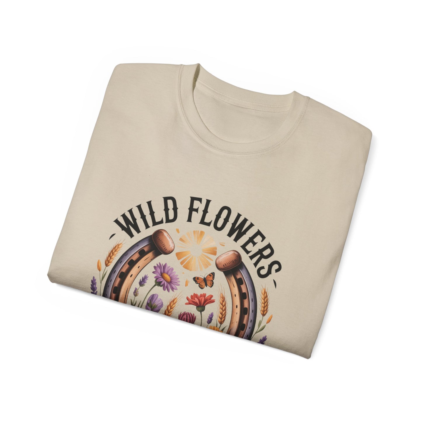 Wild Flowers Wild Horses Tee, Nature Lover Shirt, Equestrian Gift, Floral Graphic T-Shirt, Summer Fashion, Boho Style