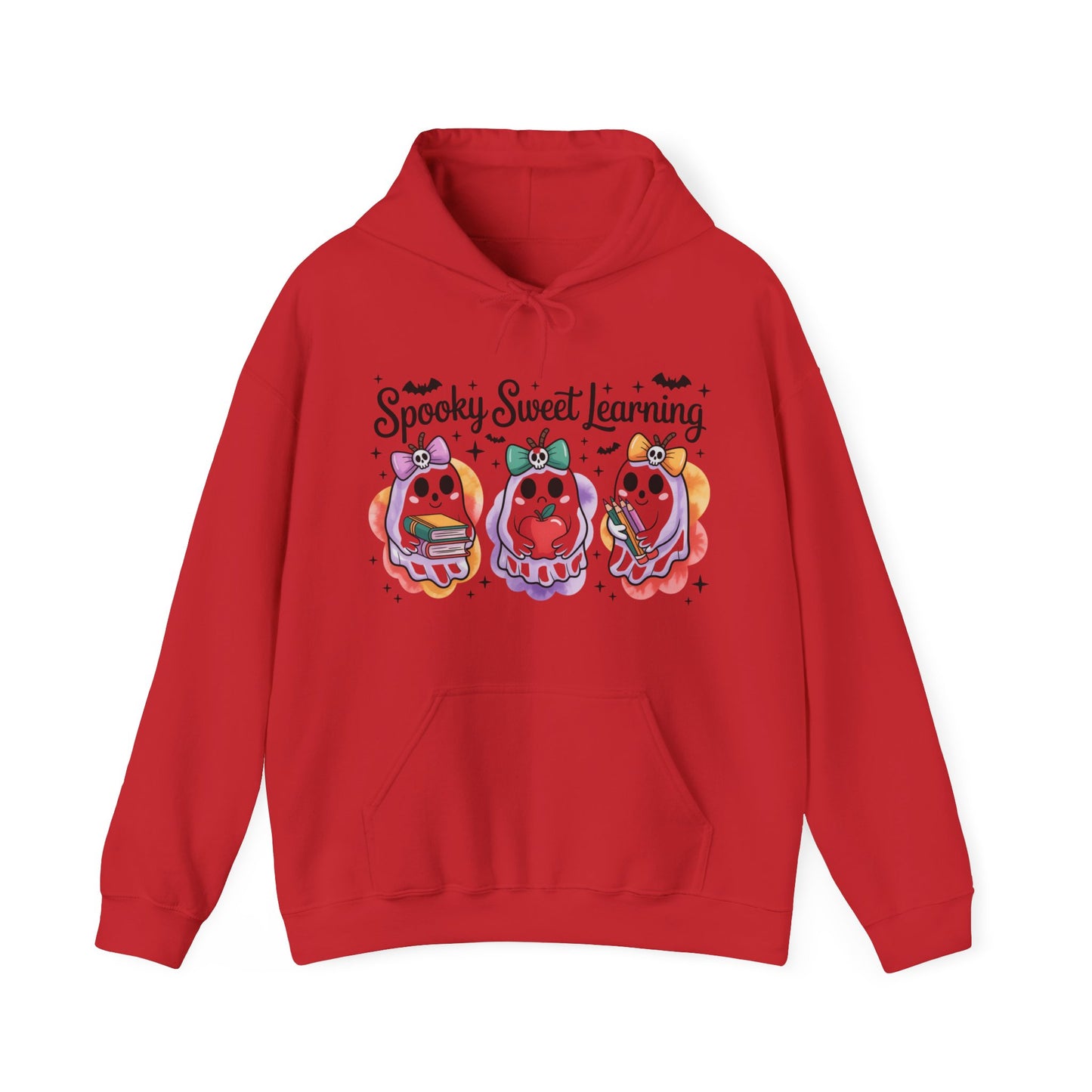 Spooky Sweet Learning Hoodie, Halloween Sweatshirt, Cute Ghost Design, Unisex Pullover, Cozy Gift for Teachers, Fun Spooky Season Apparel