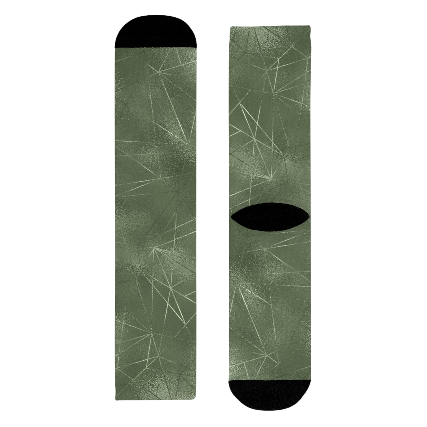 Stylish Sublimation Crew Socks - Trendy Green Pattern for Everyday Comfort
