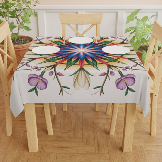 Colorful Floral Mandala Tablecloth, Boho Decor for Dining, Picnic, Outdoor Table Cover, Festive Table Setting, Home Decoration
