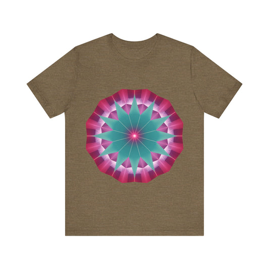 Vibrant Mandala T-Shirt, Graphic Tee, Casual Wear, Gifts for Art Lovers, Meditation Apparel, Festival Outfit