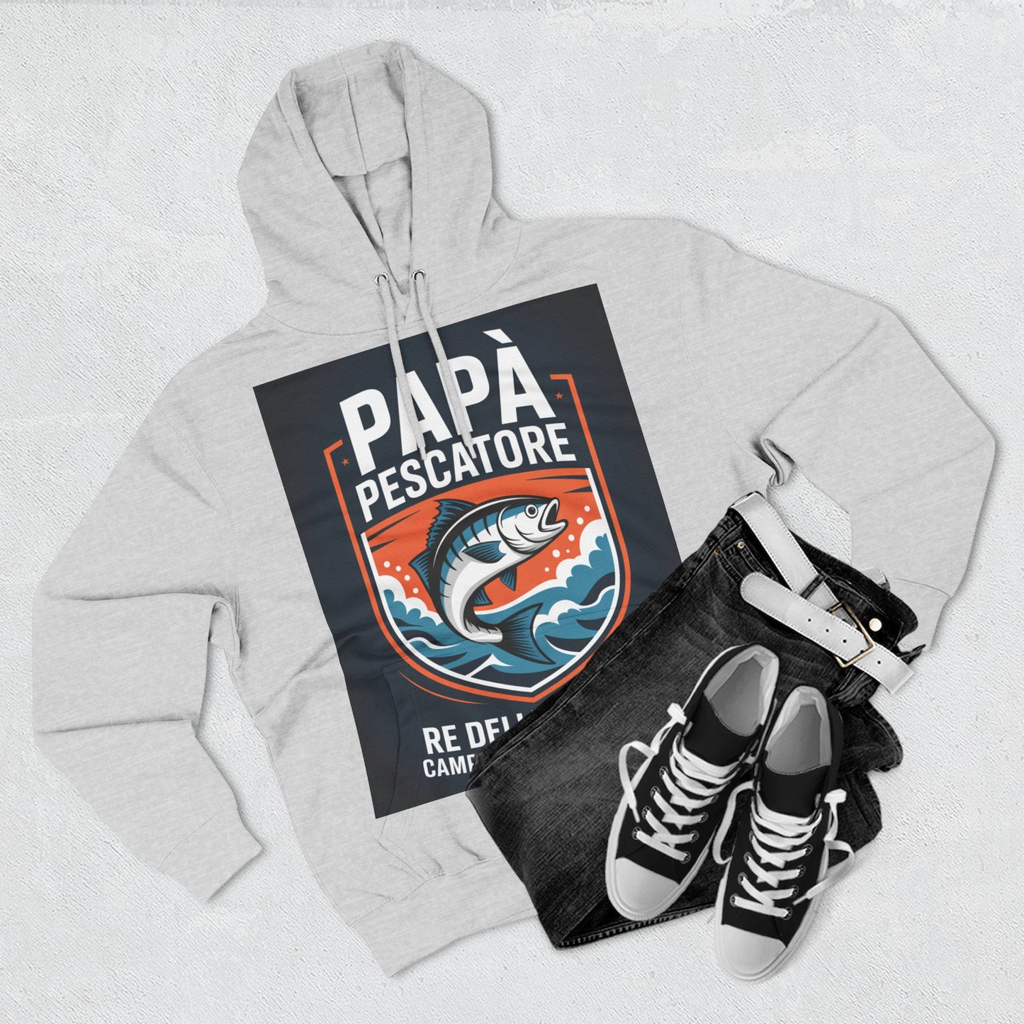 Fishing Dad Fleece Hoodie - Perfect Gift for Pescatore Lovers, Cozy Pullover for Fathers Day, Fishing Enthusiasts, Casual Wear, [...]