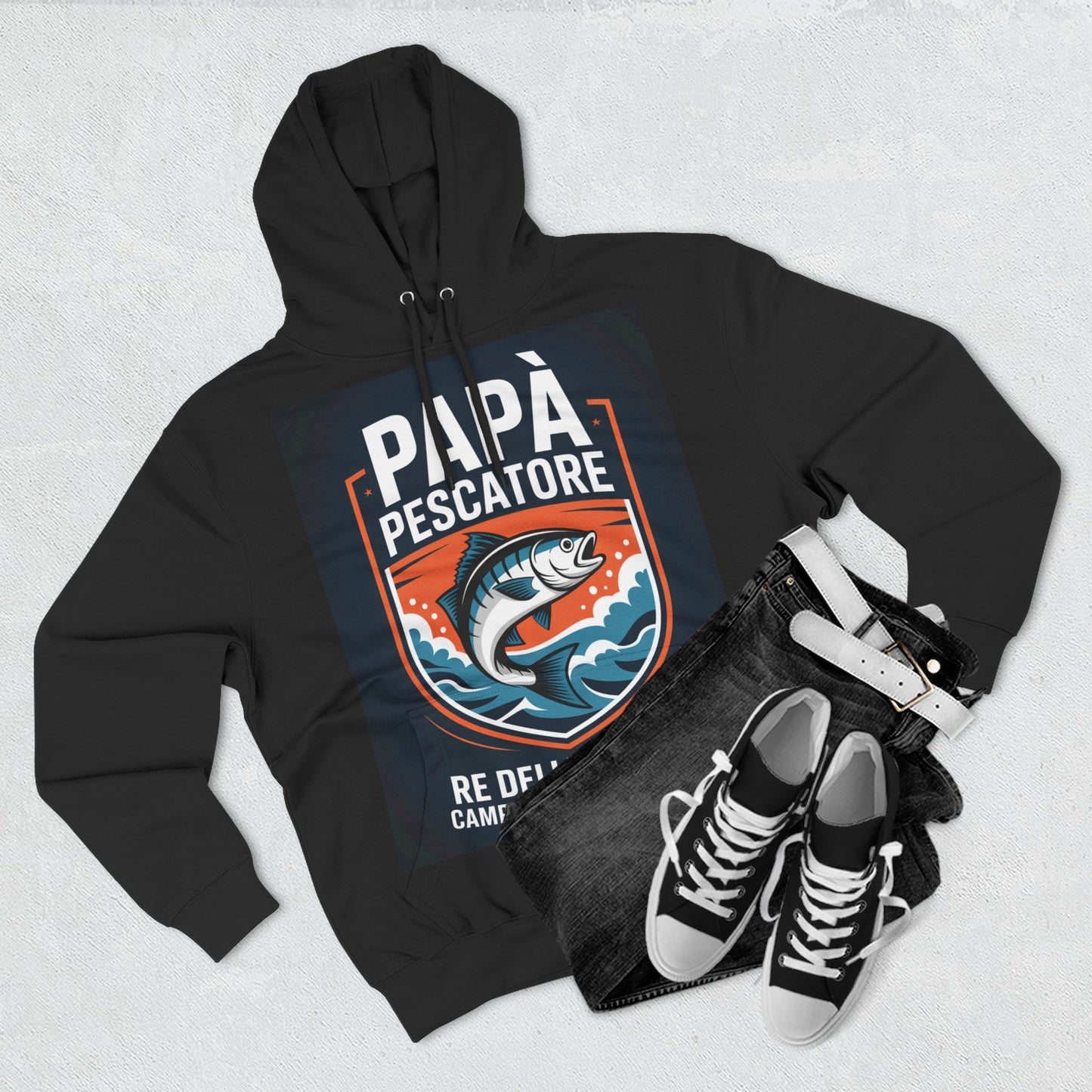 Fishing Dad Fleece Hoodie - Perfect Gift for Pescatore Lovers, Cozy Pullover for Fathers Day, Fishing Enthusiasts, Casual Wear, [...]