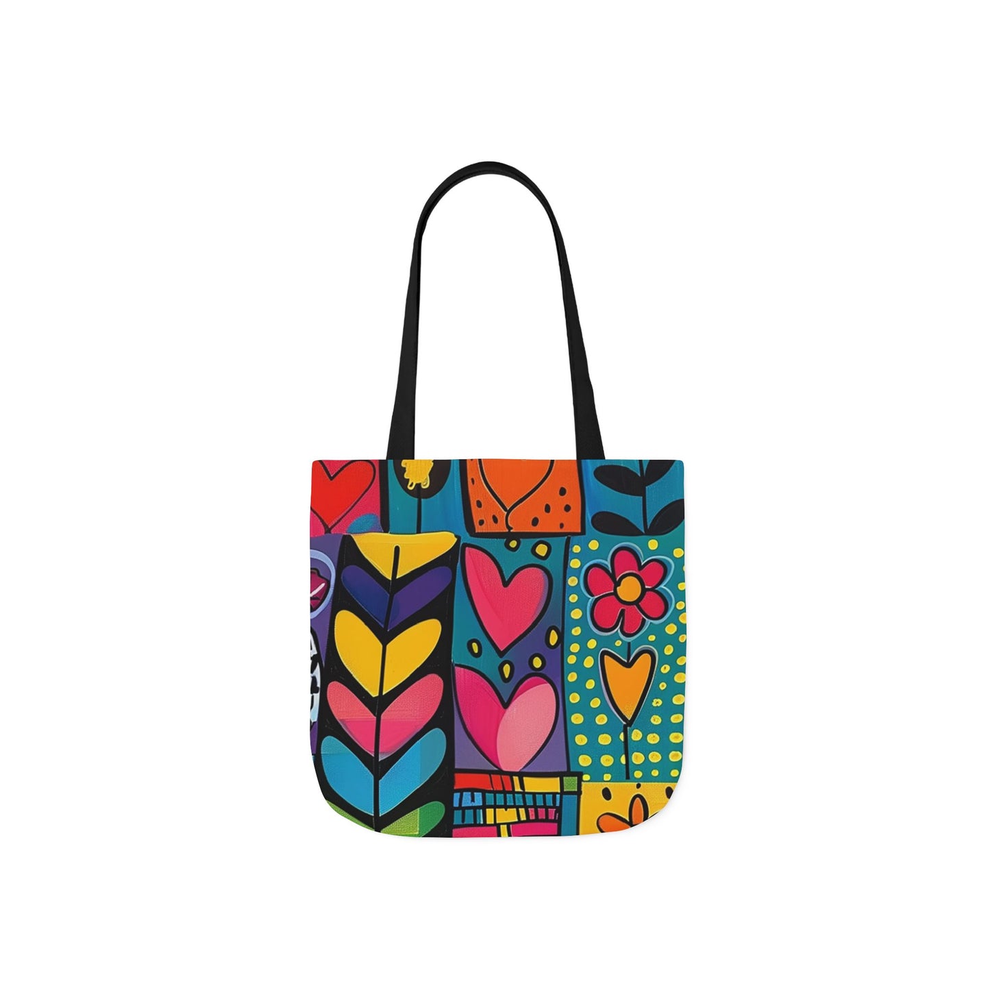 Colorful Canvas Tote Bag with 5-Color Straps - Perfect for Spring & Summer Outings
