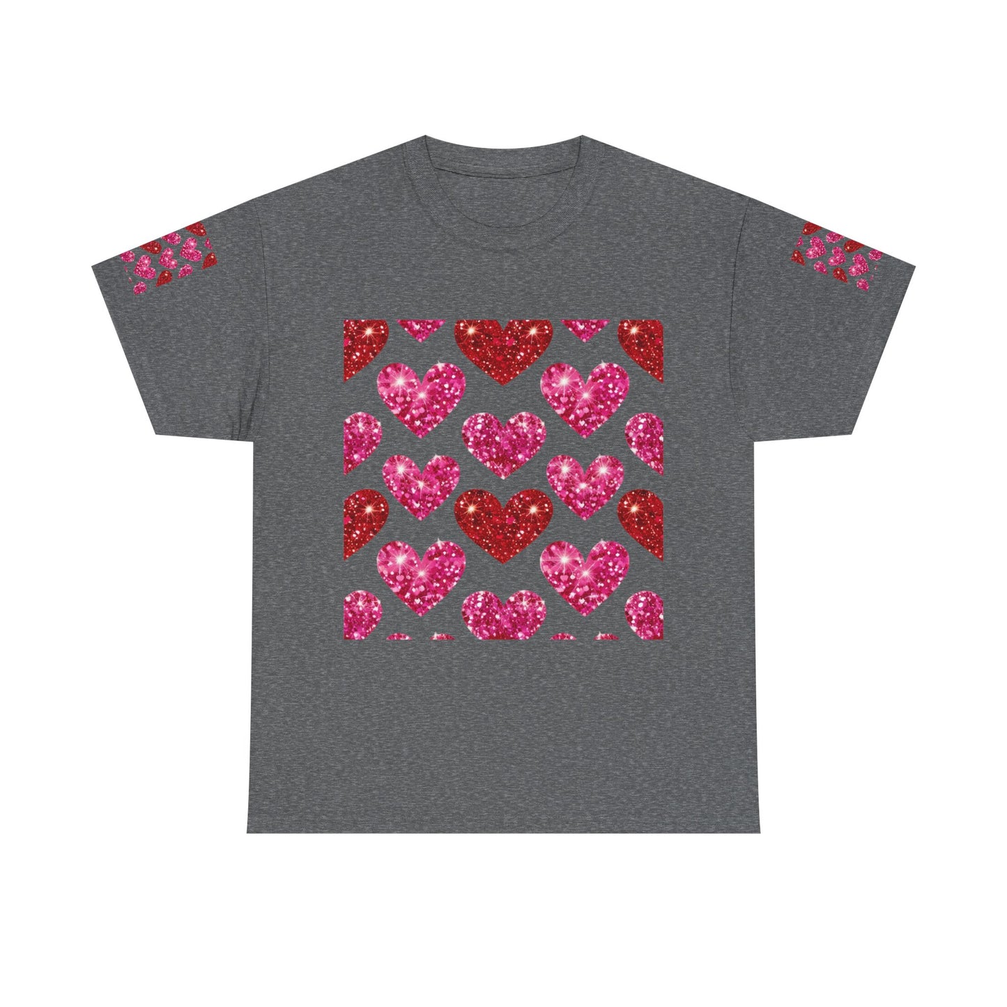 Sparkling Hearts Cotton Tee - Perfect for Valentine's Day & Love Celebrations