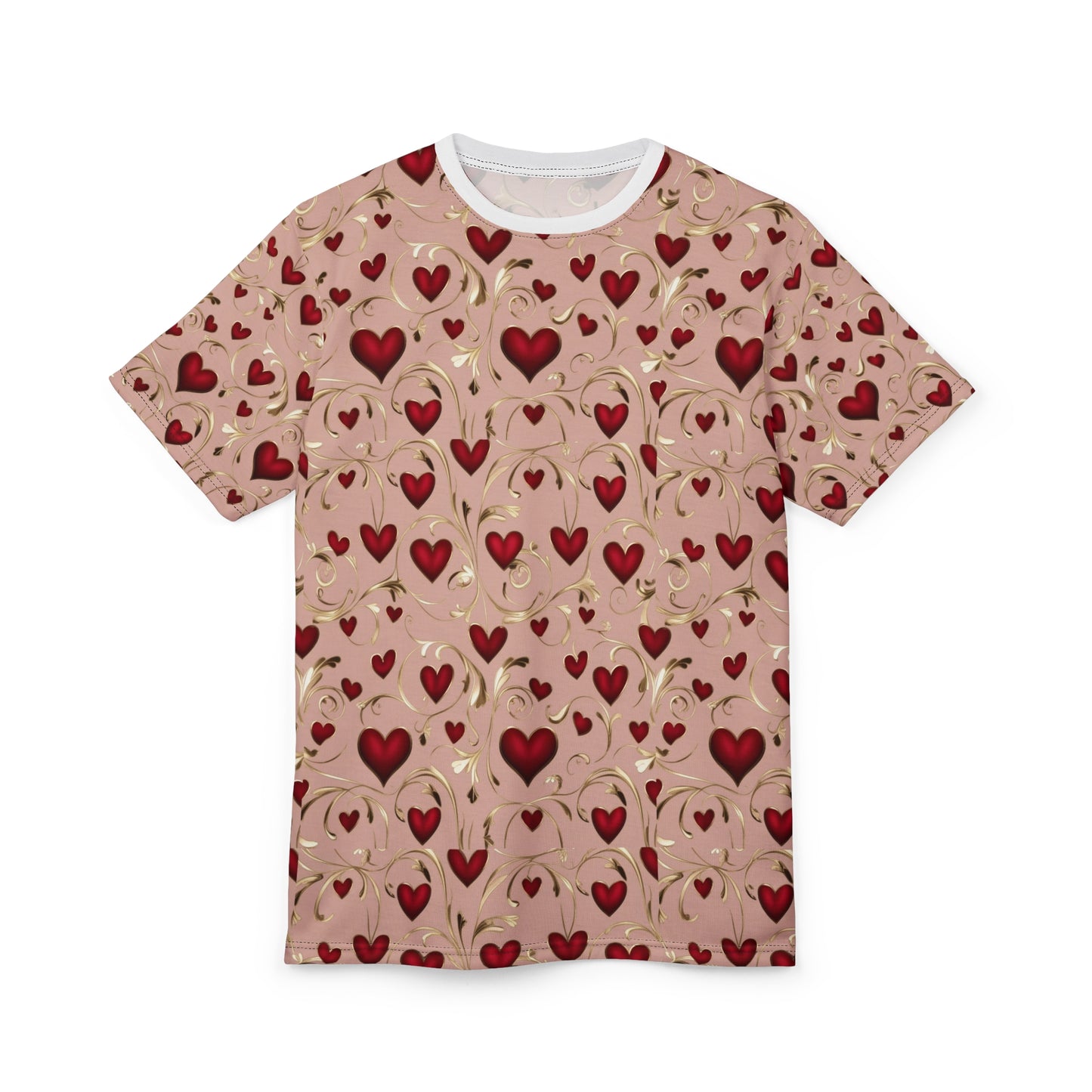 Valentine's Day Heart Pattern Tee - Romantic and Playful Design